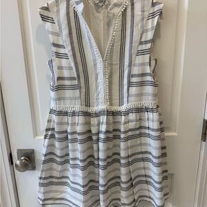 Vineyard Vines Black and White Striped Mini Dress